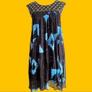 Loose mystical embroidered beaded swing dress